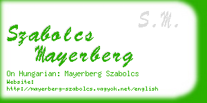 szabolcs mayerberg business card